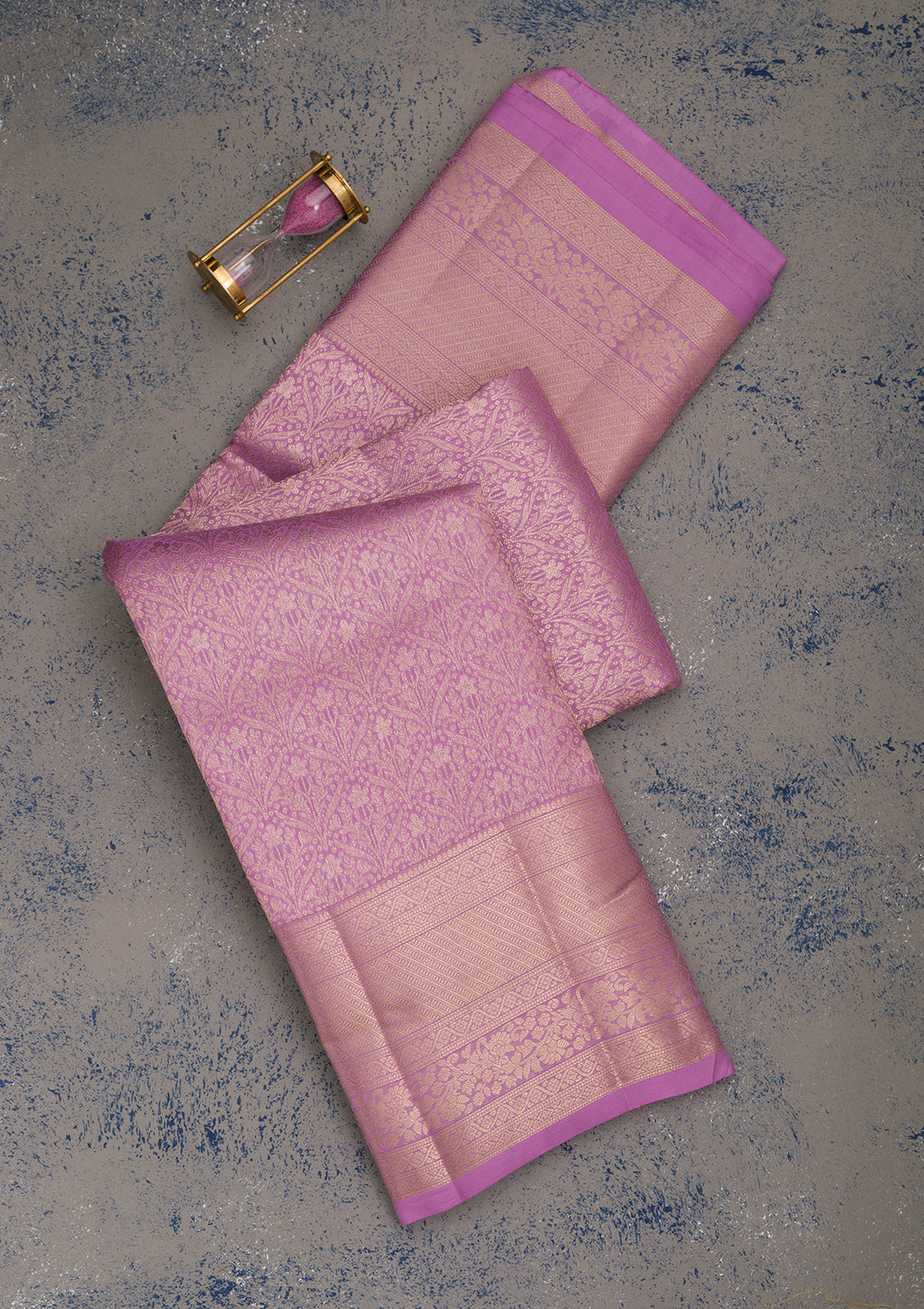 Mauve Zariwork Pure Silk Saree