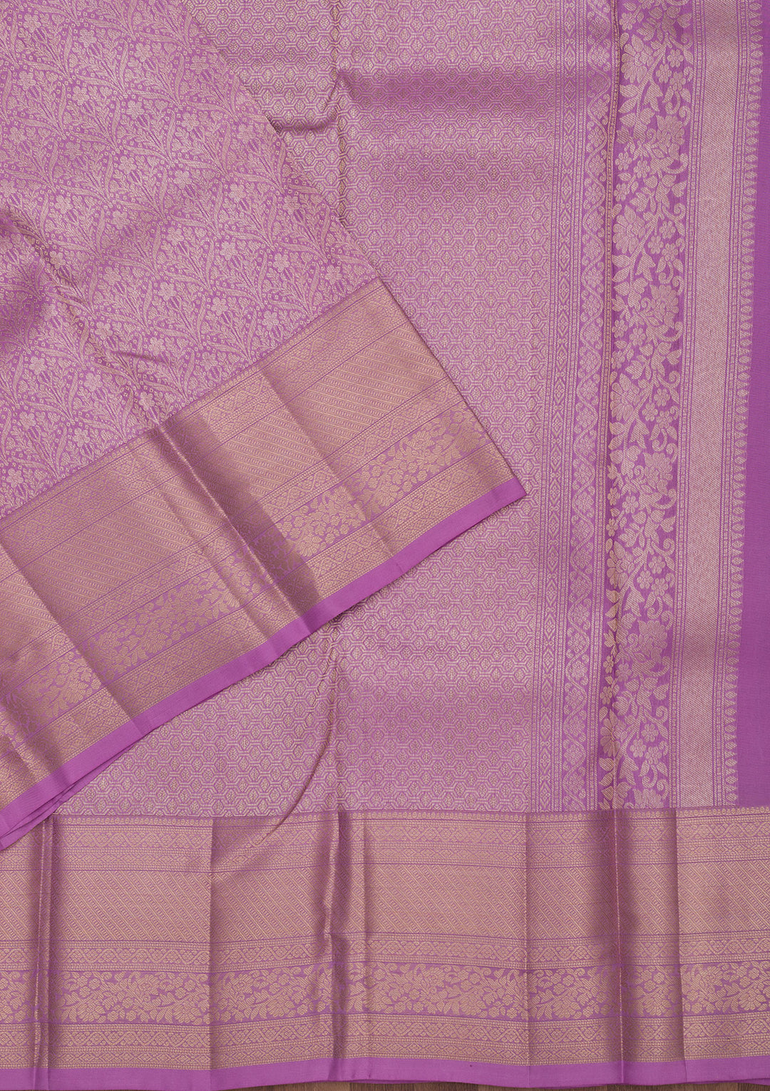 Mauve Zariwork Pure Silk Saree
