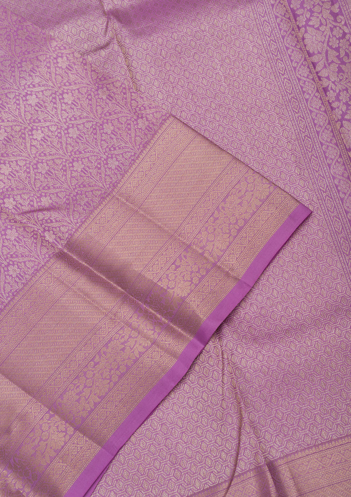 Mauve Zariwork Pure Silk Saree