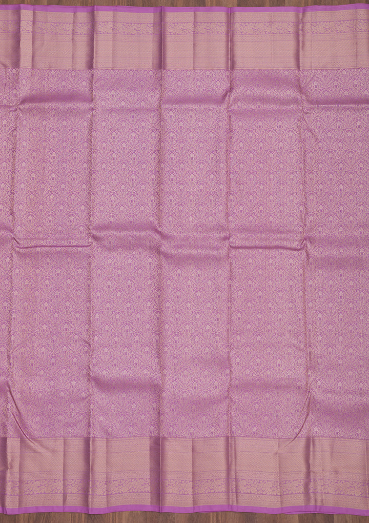Mauve Zariwork Pure Silk Saree