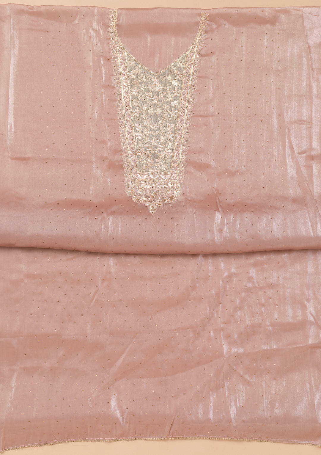 Mauve Zariwork Tissue Unstitched Salwar Suit