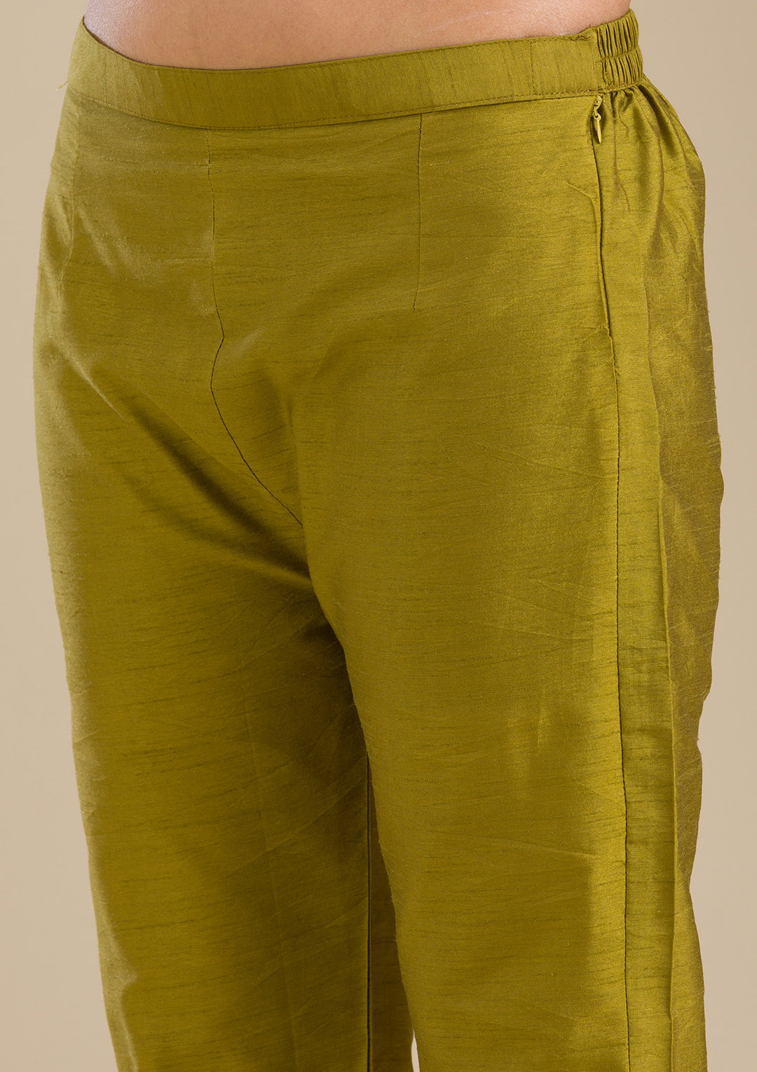 Mehendi Zariwork Crepe Readymade Salwar Suit