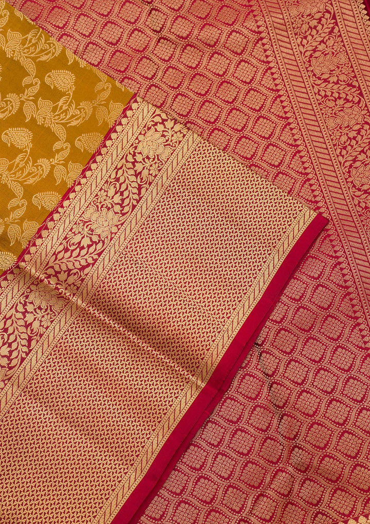 Mehendi Zariwork Pure Silk Saree