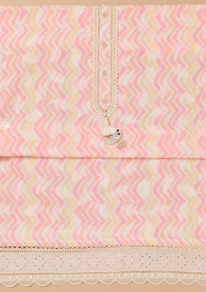 Multi Threadwork Cotton Unstitched Salwar Suit