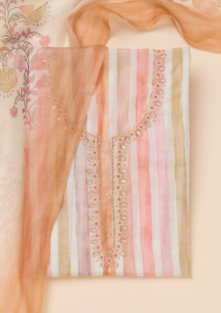 Mustard Printed Tissue Unstitched Salwar Suit