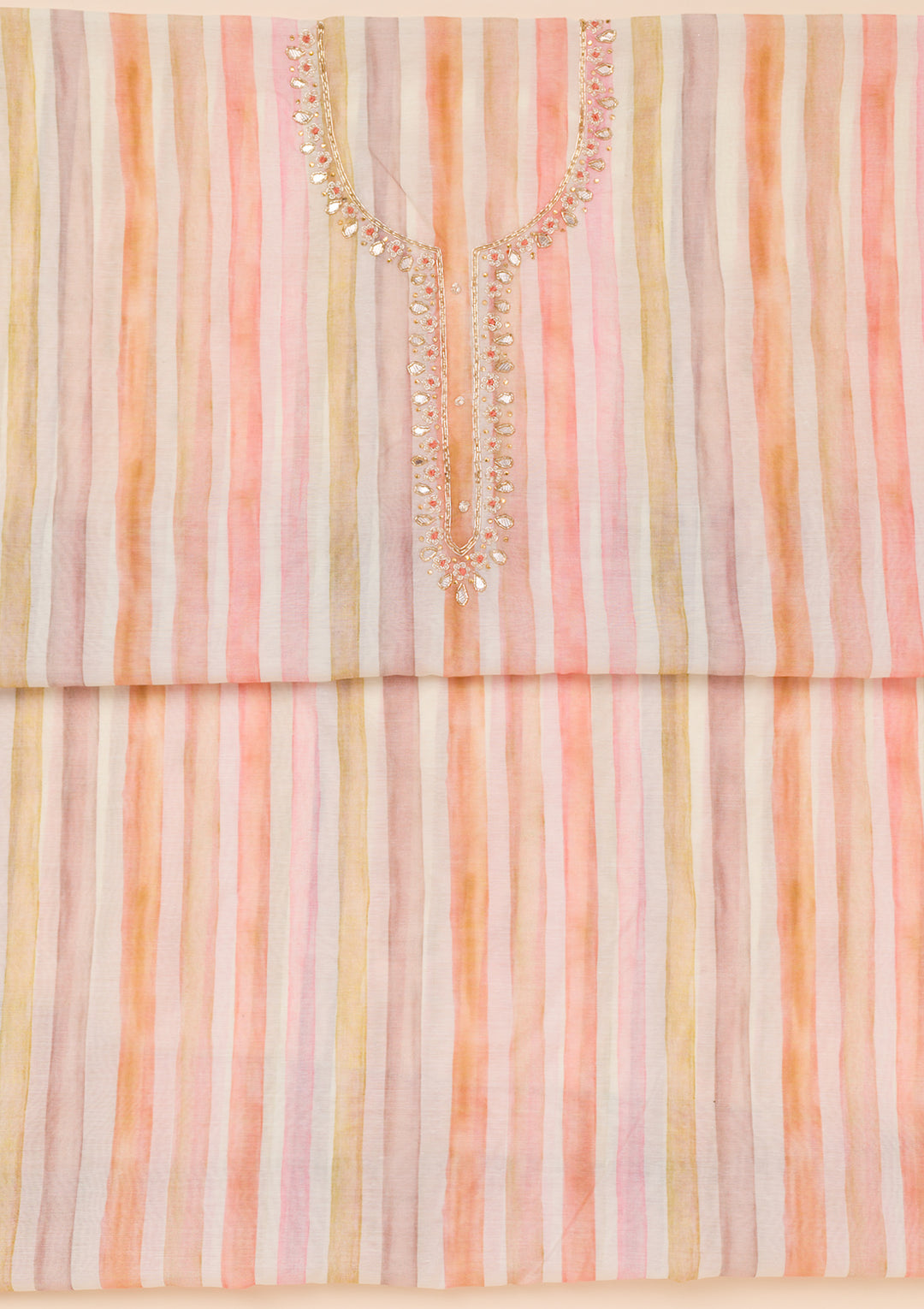 Mustard Printed Tissue Unstitched Salwar Suit