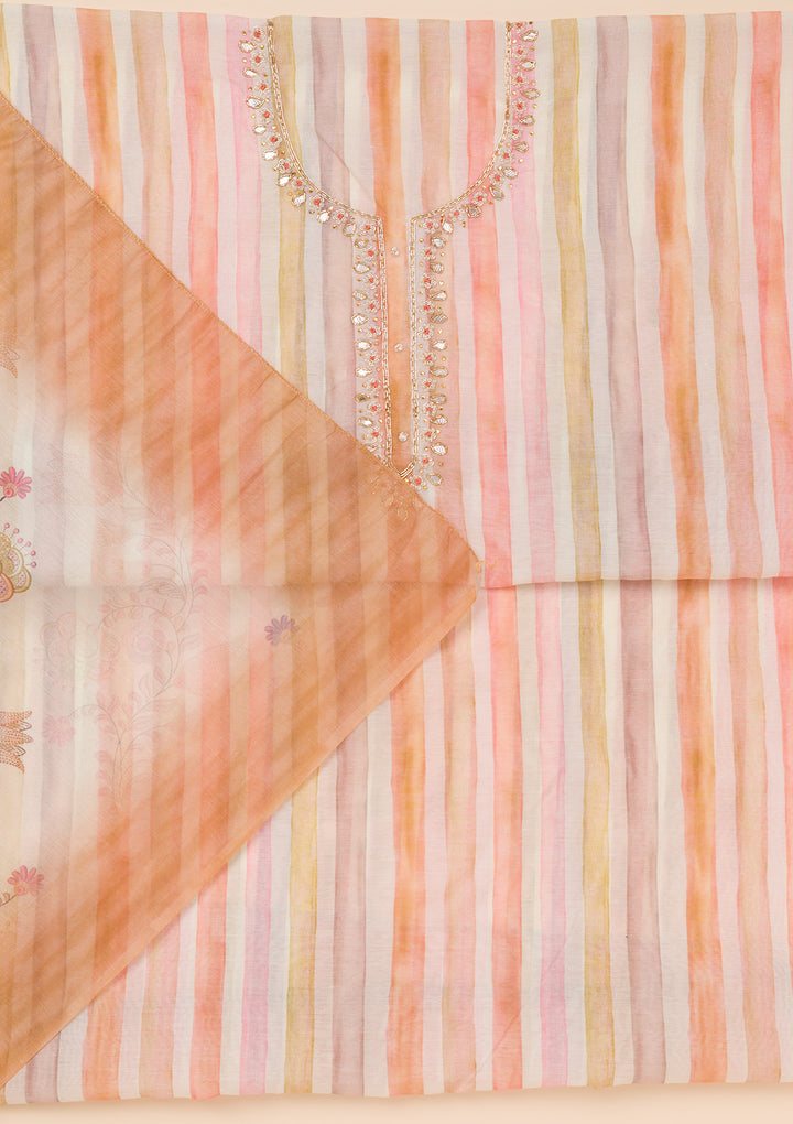 Mustard Printed Tissue Unstitched Salwar Suit