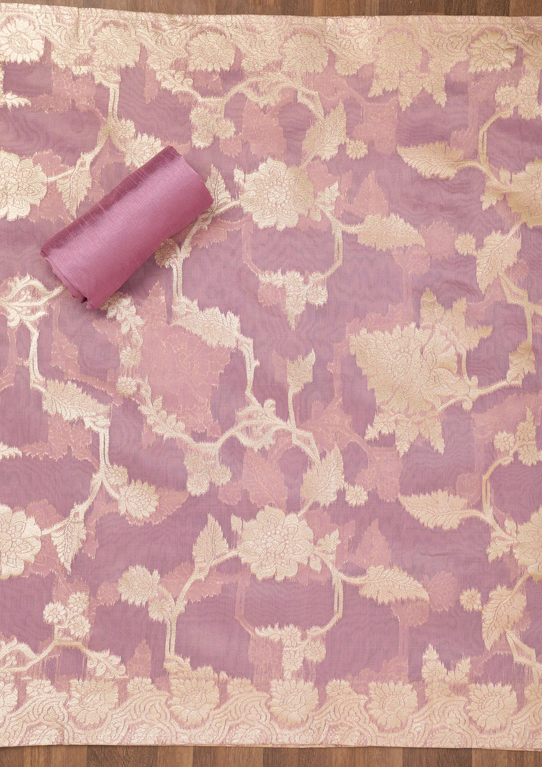 Mustard Zariwork Banarasi Unstitched Salwar Suit