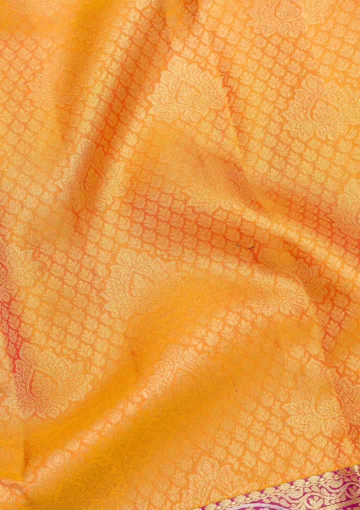 Mustard Zariwork Pure Silk Saree