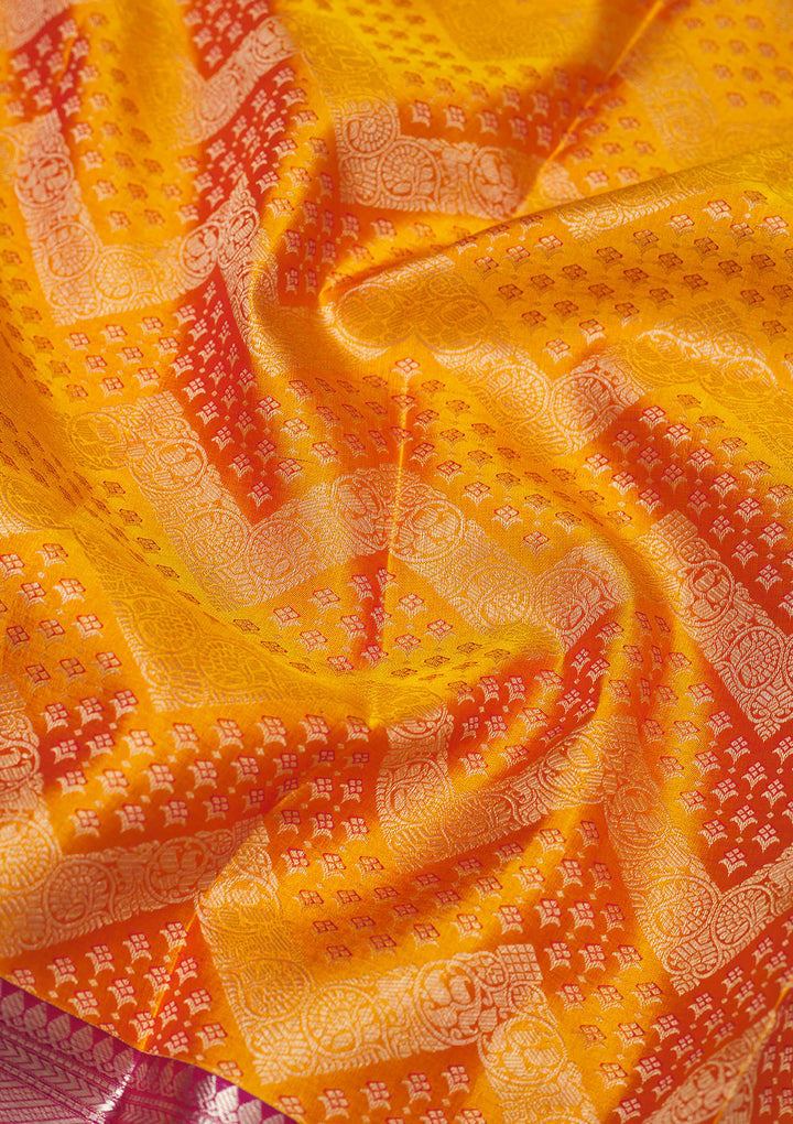 Mustard Zariwork Pure Silk Saree
