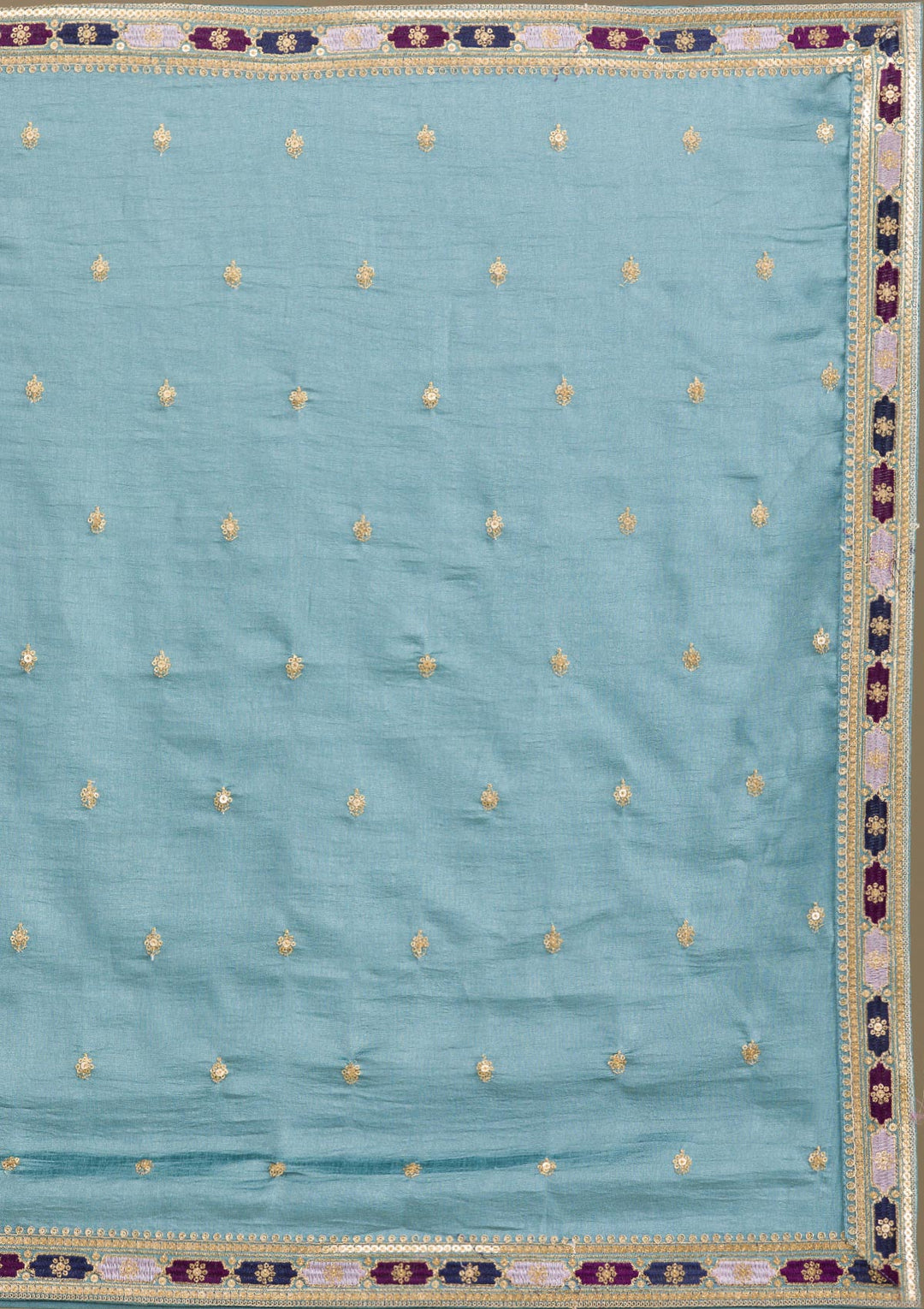 Navy Blue Zariwork Art Silk Readymade Salwar Suit