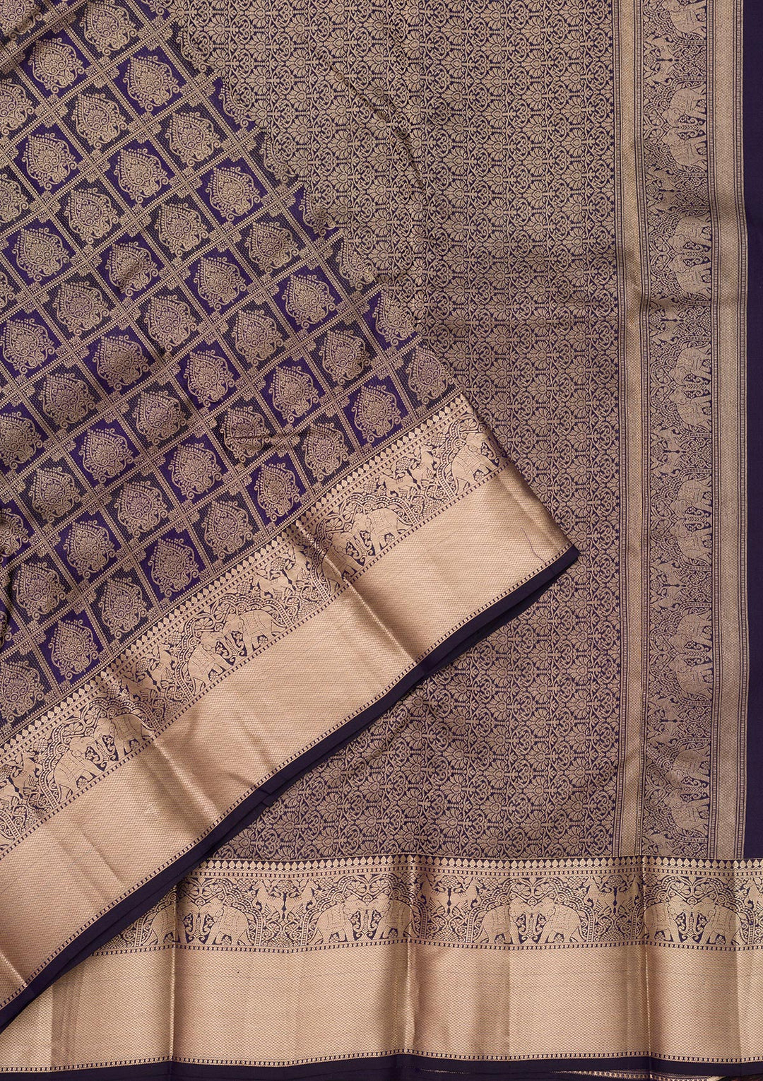 Navy Blue Zariwork Pure Silk Saree