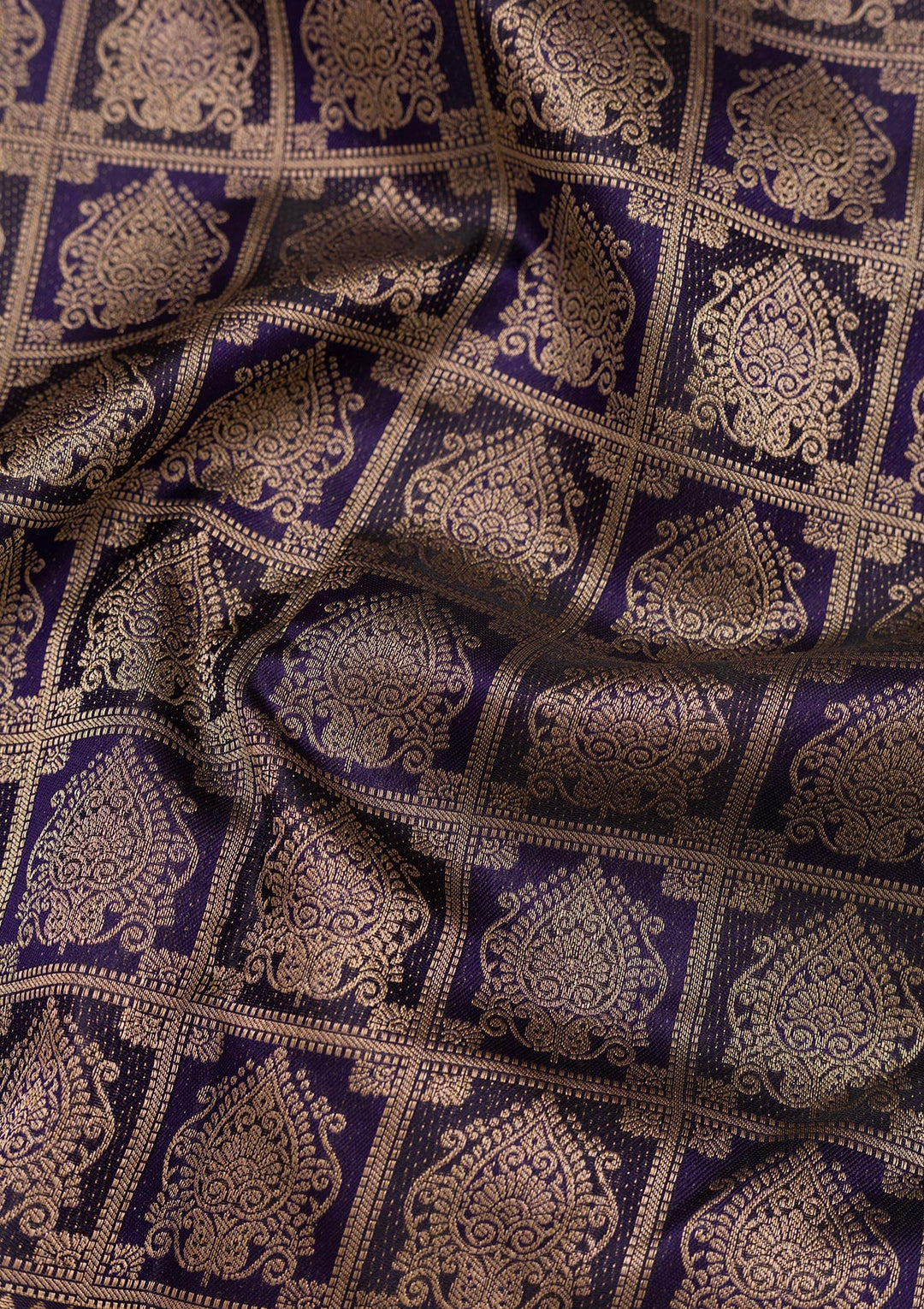 Navy Blue Zariwork Pure Silk Saree