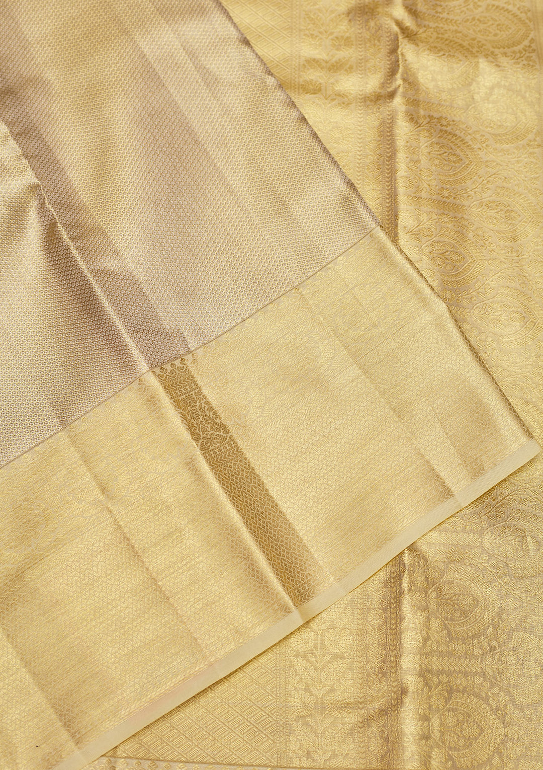 Off White Zariwork Pure Silk Saree
