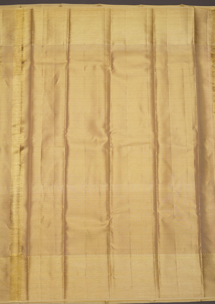 Off White Zariwork Pure Silk Saree