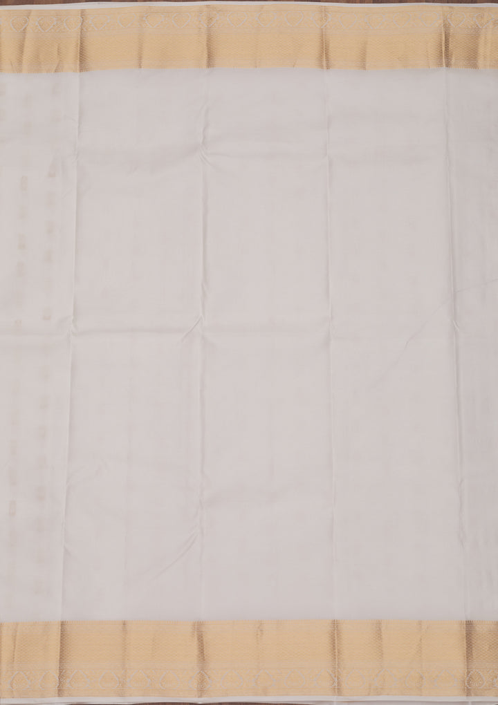 Off White Zariwork Pure Silk Saree