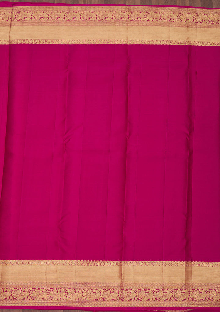 Onion Pink Zariwork Pure Silk Saree