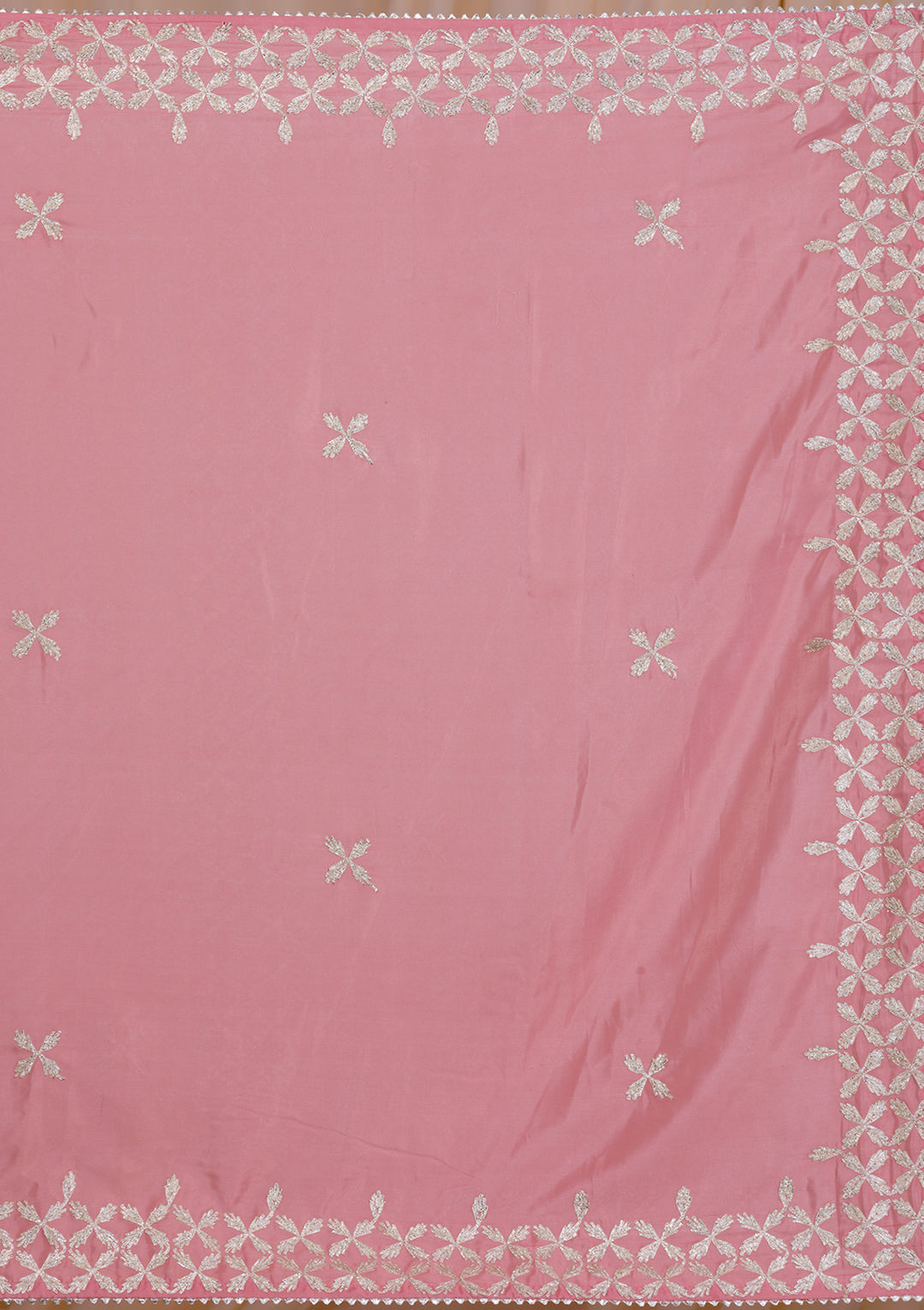 Onion Pink Gotapatti Semi Crepe Saree