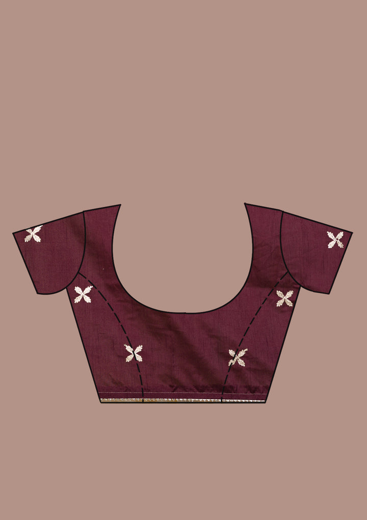 Onion Pink Gotapatti Semi Crepe Saree