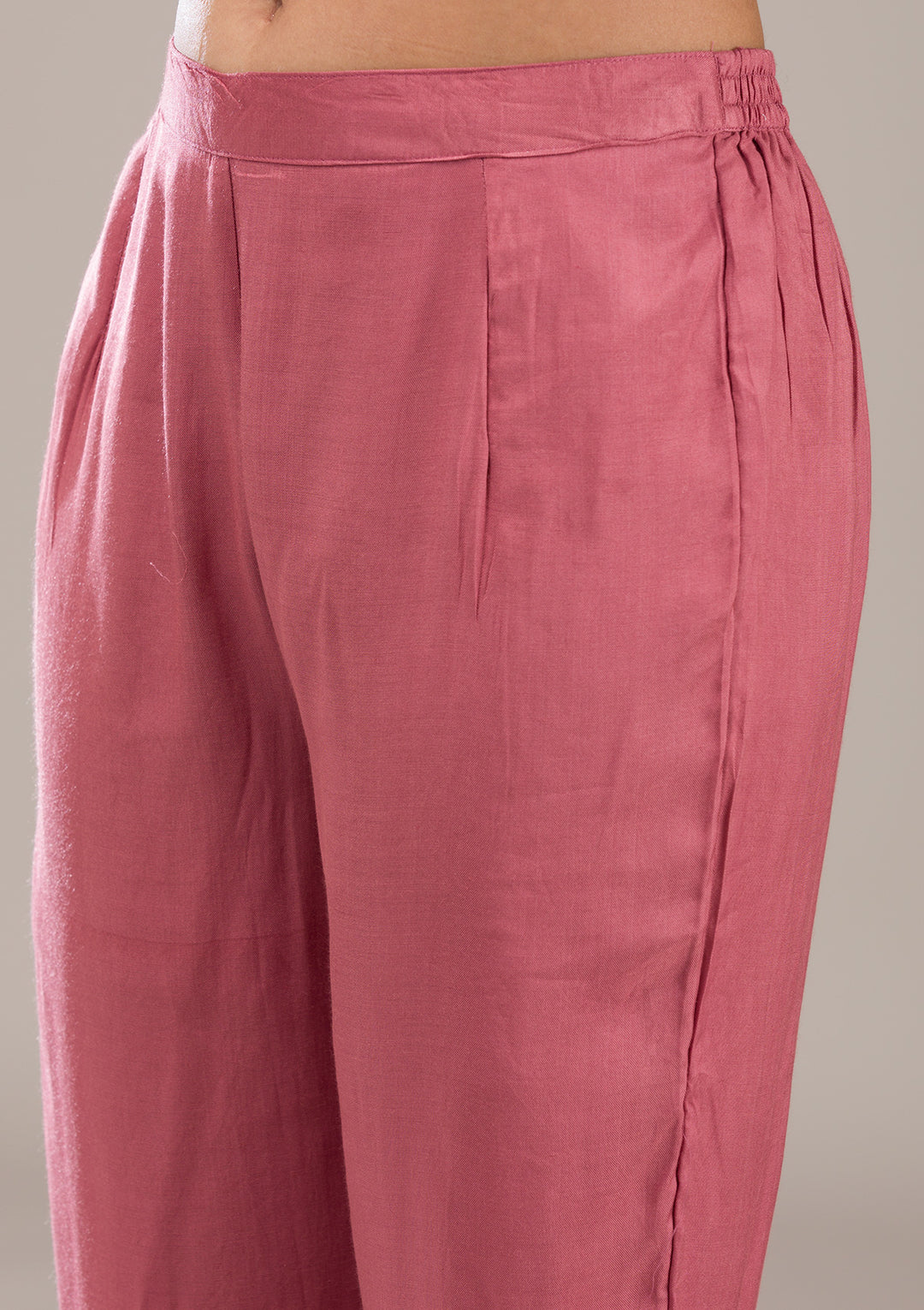 Onion Pink Threadwork Georgette Readymade Salwar Suit