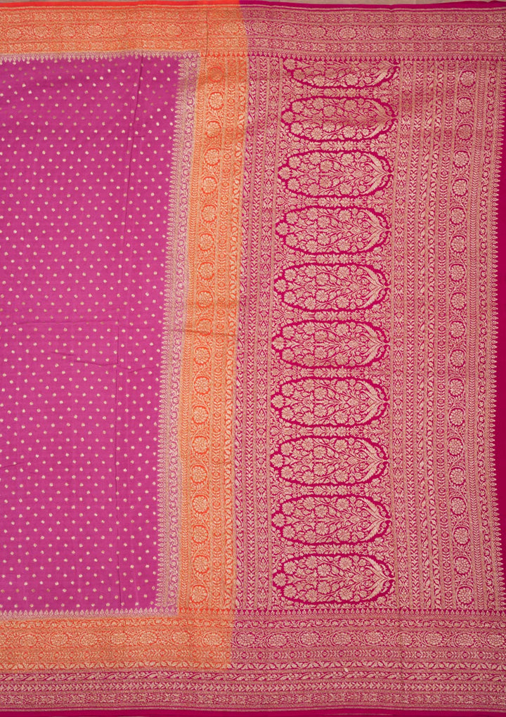Onion Pink Zariwork Pure Silk Saree