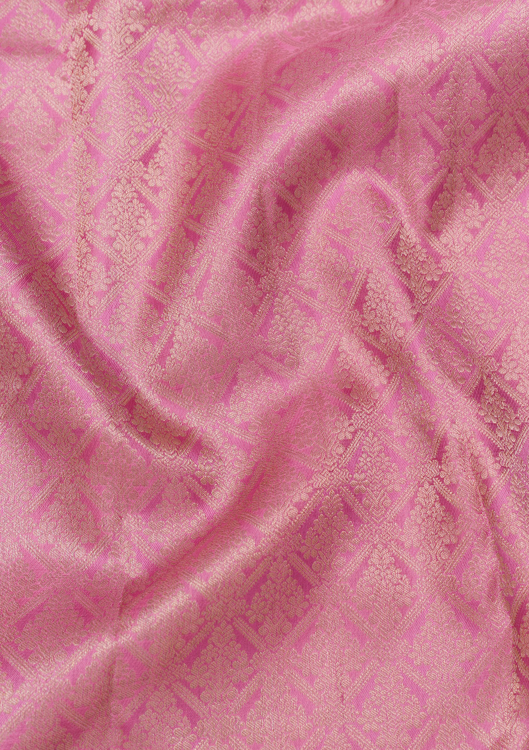 Onion Pink Zariwork Banarasi Pure Silk Saree