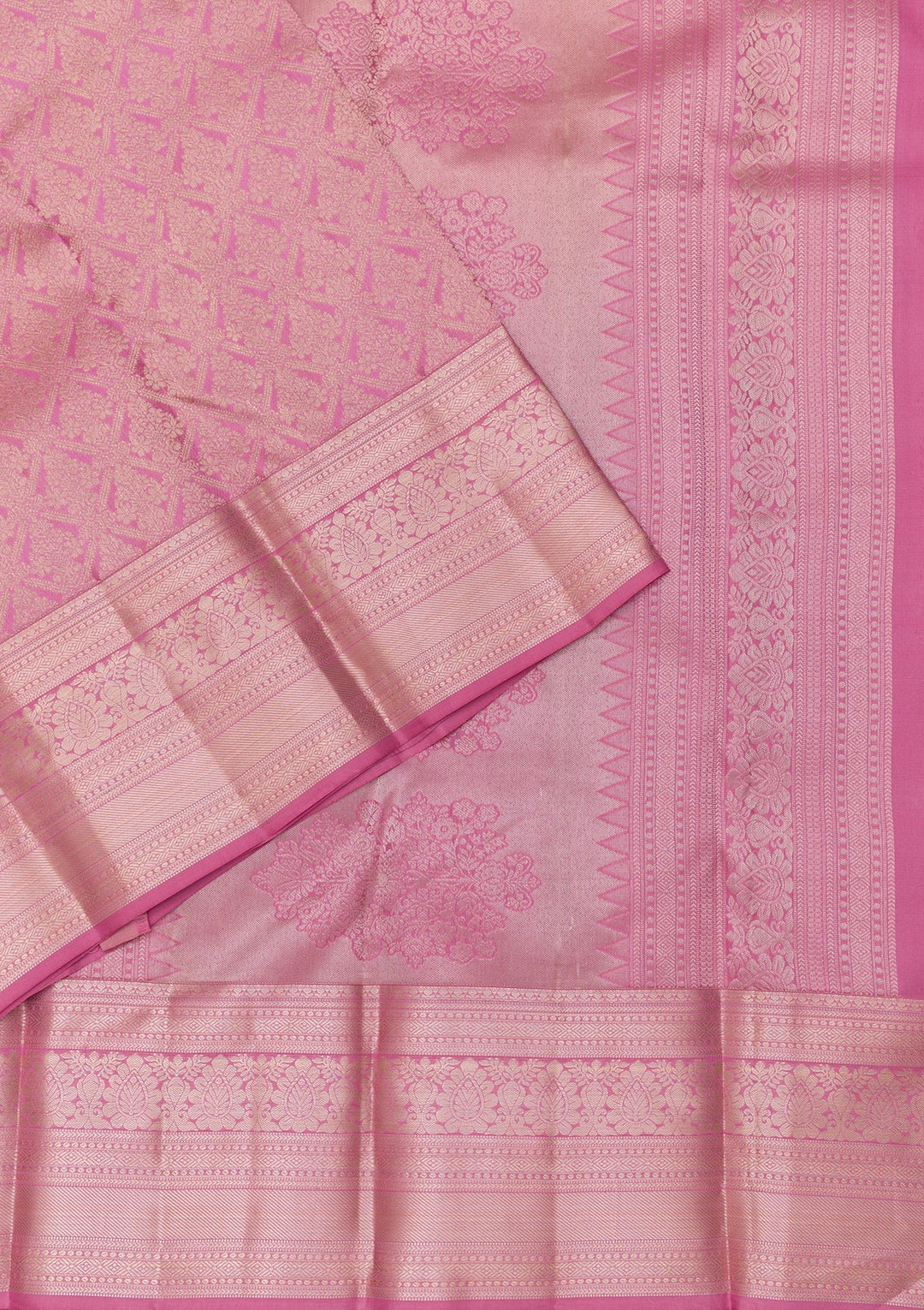 Onion Pink Zariwork Banarasi Pure Silk Saree