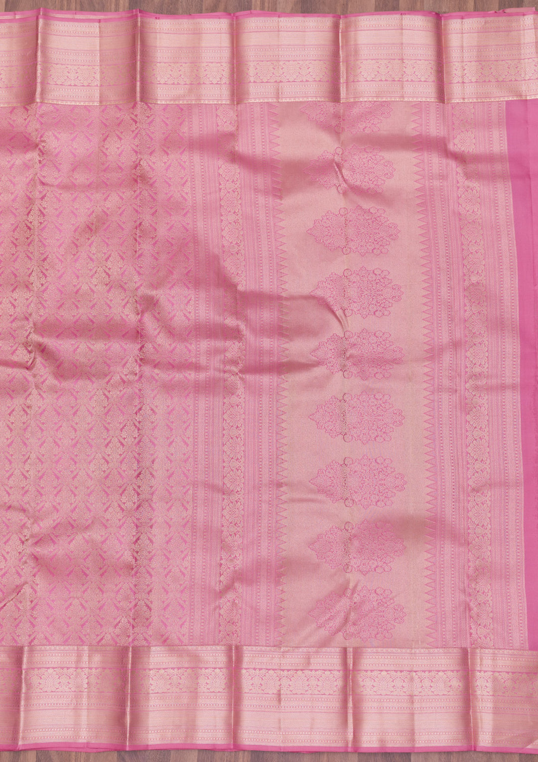 Onion Pink Zariwork Banarasi Pure Silk Saree
