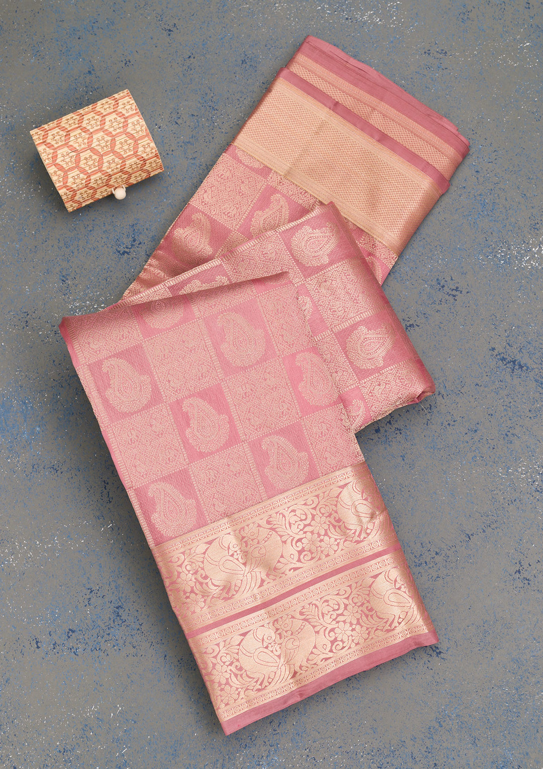 Onion Pink Zariwork Kanjivaram Pure Silk Saree
