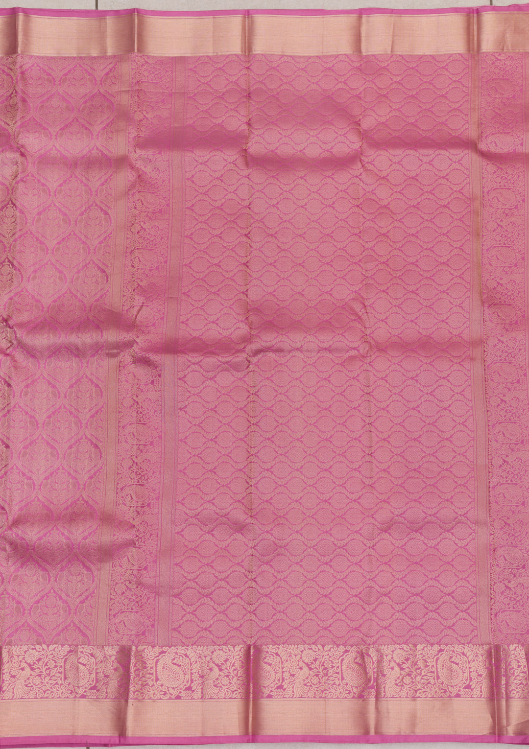 Onion Pink Zariwork Banarasi Pure Silk Saree