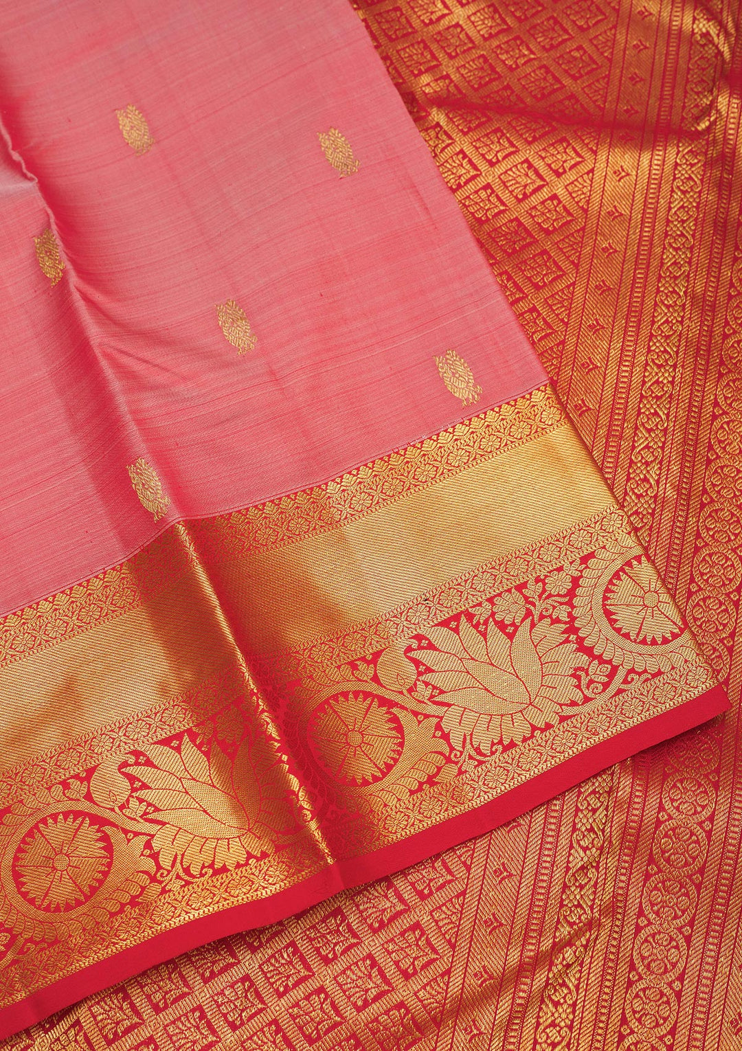 Onion Pink Zariwork Pure Silk Saree