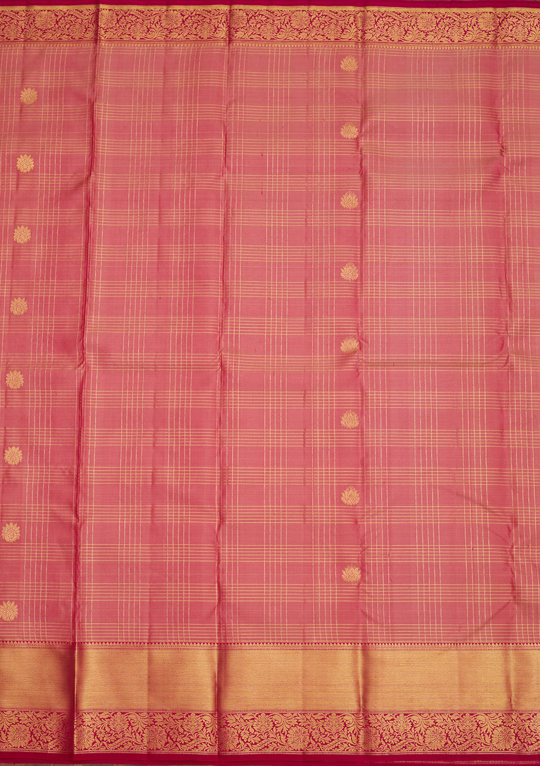 Onion Pink Zariwork Pure Silk Saree