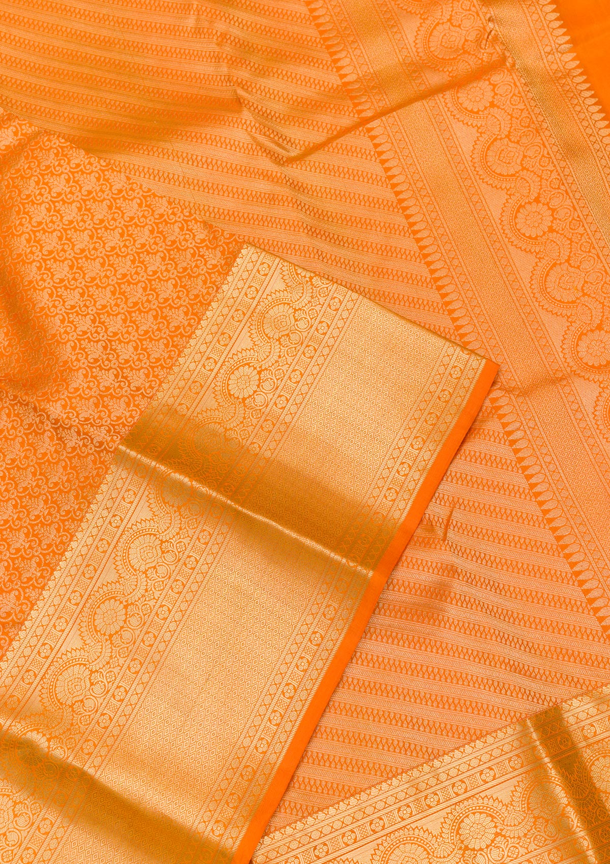 Orange Zariwork Pure Silk Saree
