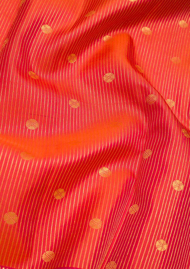 Orange Zariwork Kanjivaram Pure Silk Saree
