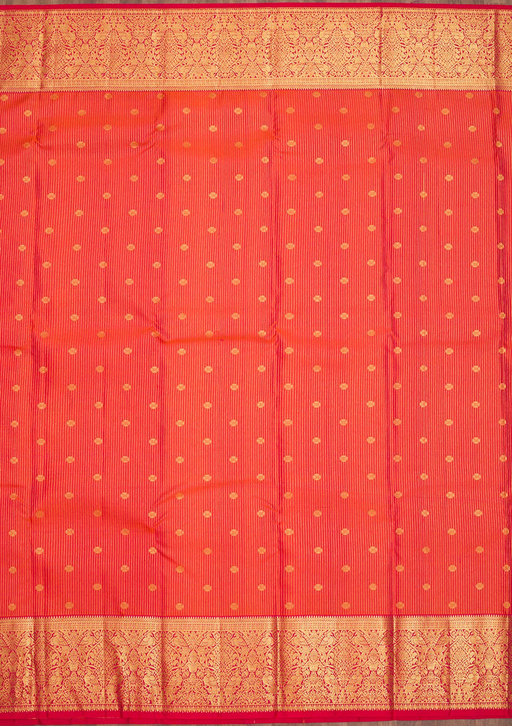 Orange Zariwork Kanjivaram Pure Silk Saree