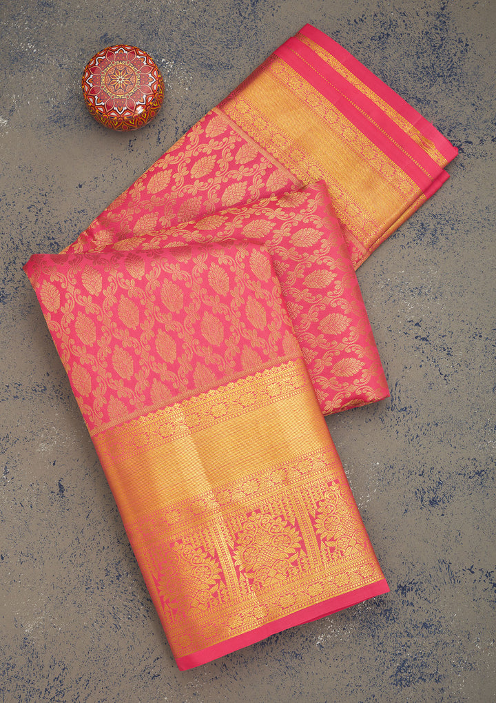 Pink Zariwork Pure Silk Saree