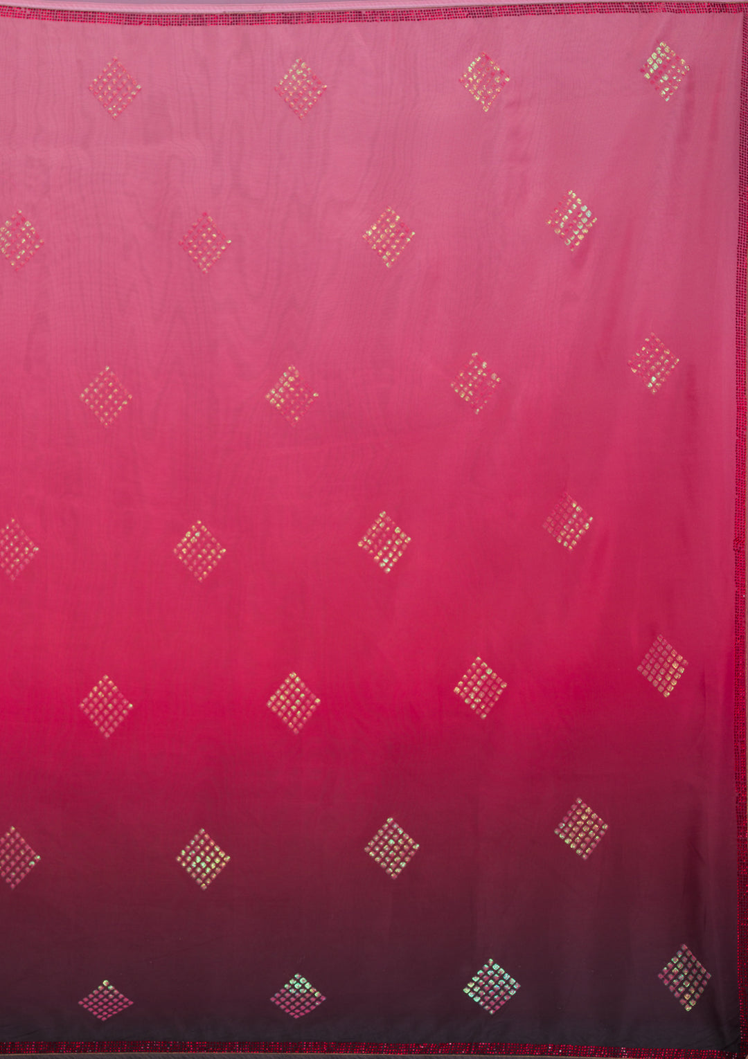 Peach Swarovski Satin Saree