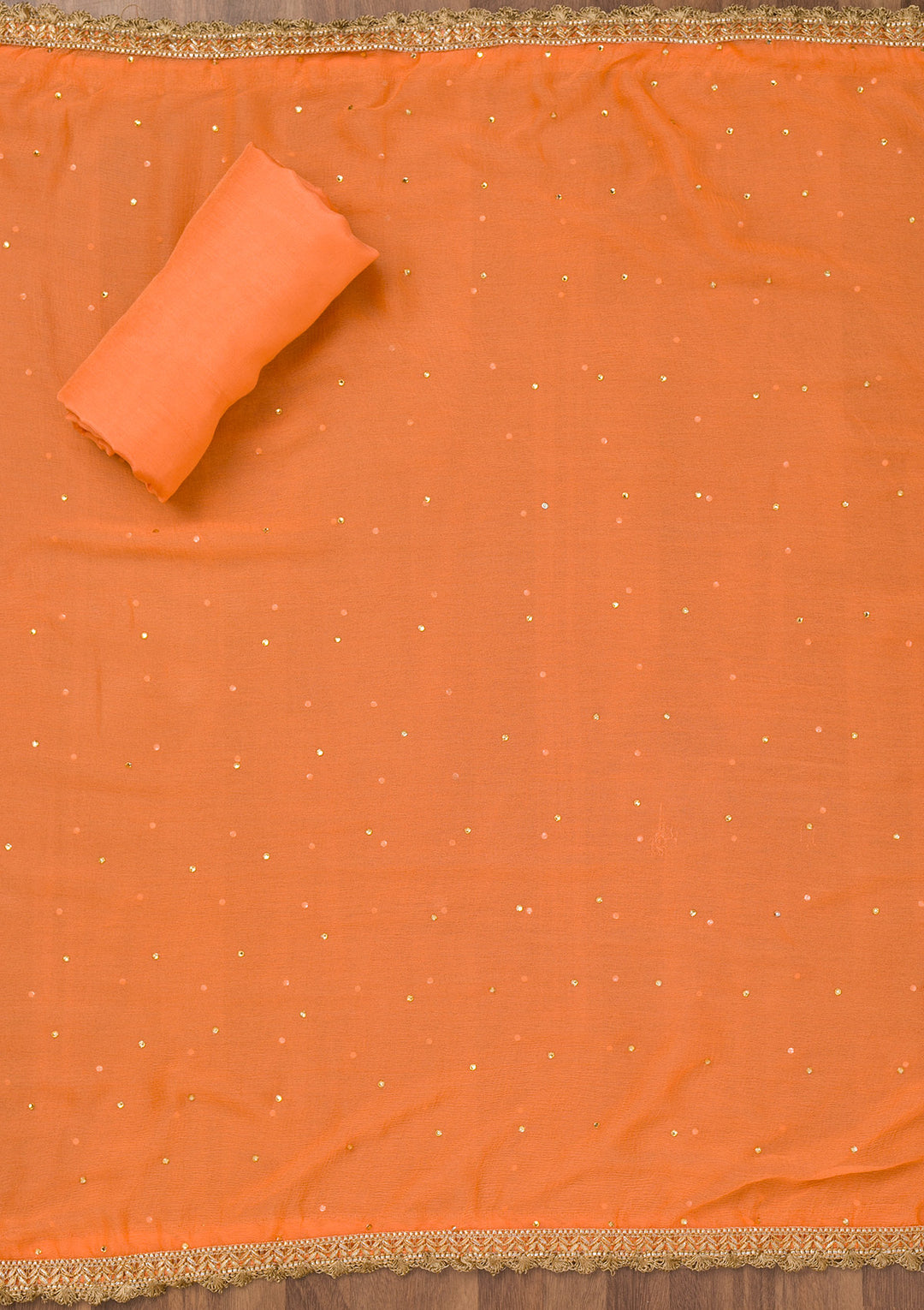 Peach Zariwork Organza Unstitched Salwar Suit