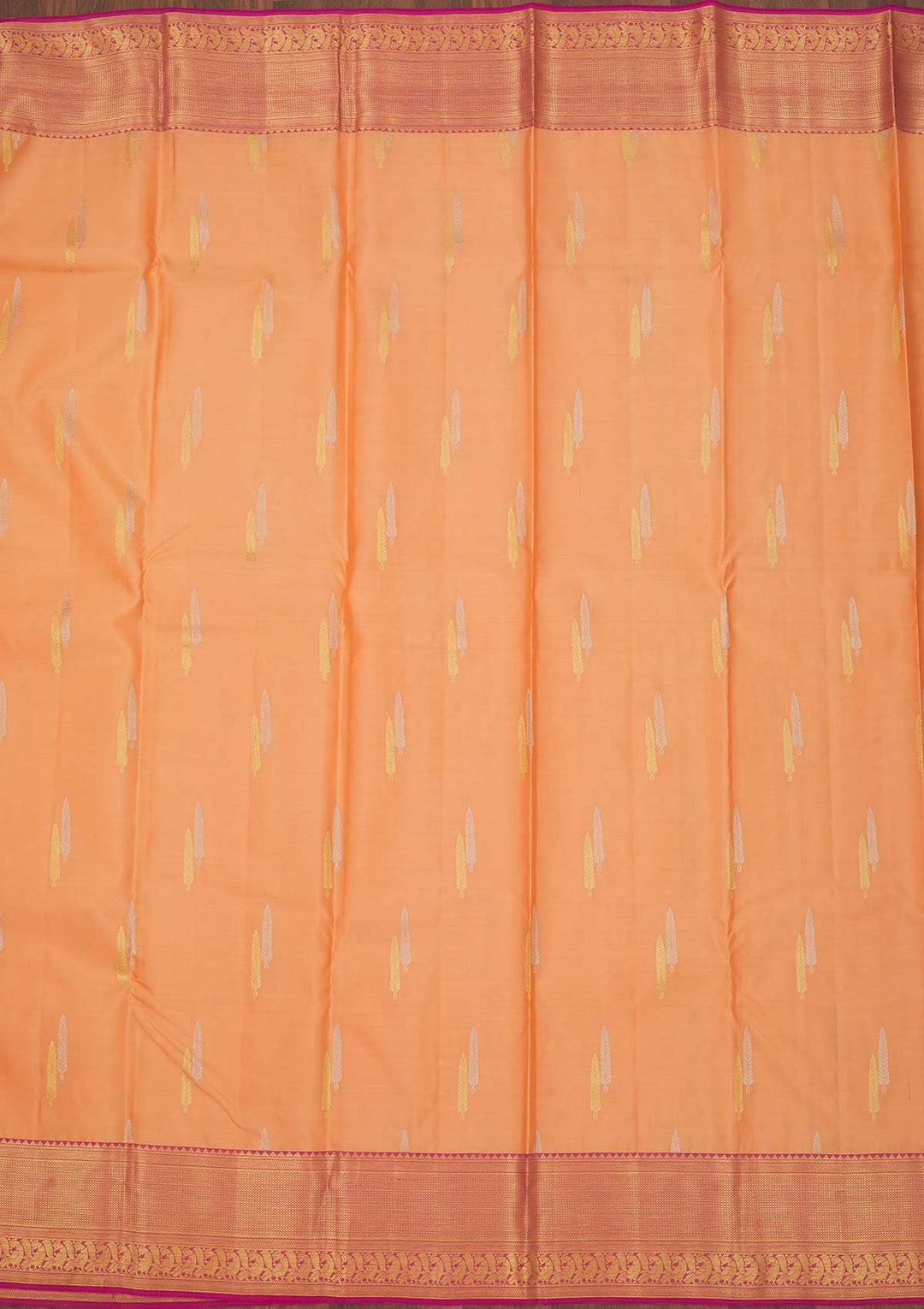 Peach Zariwork Pure Silk Saree