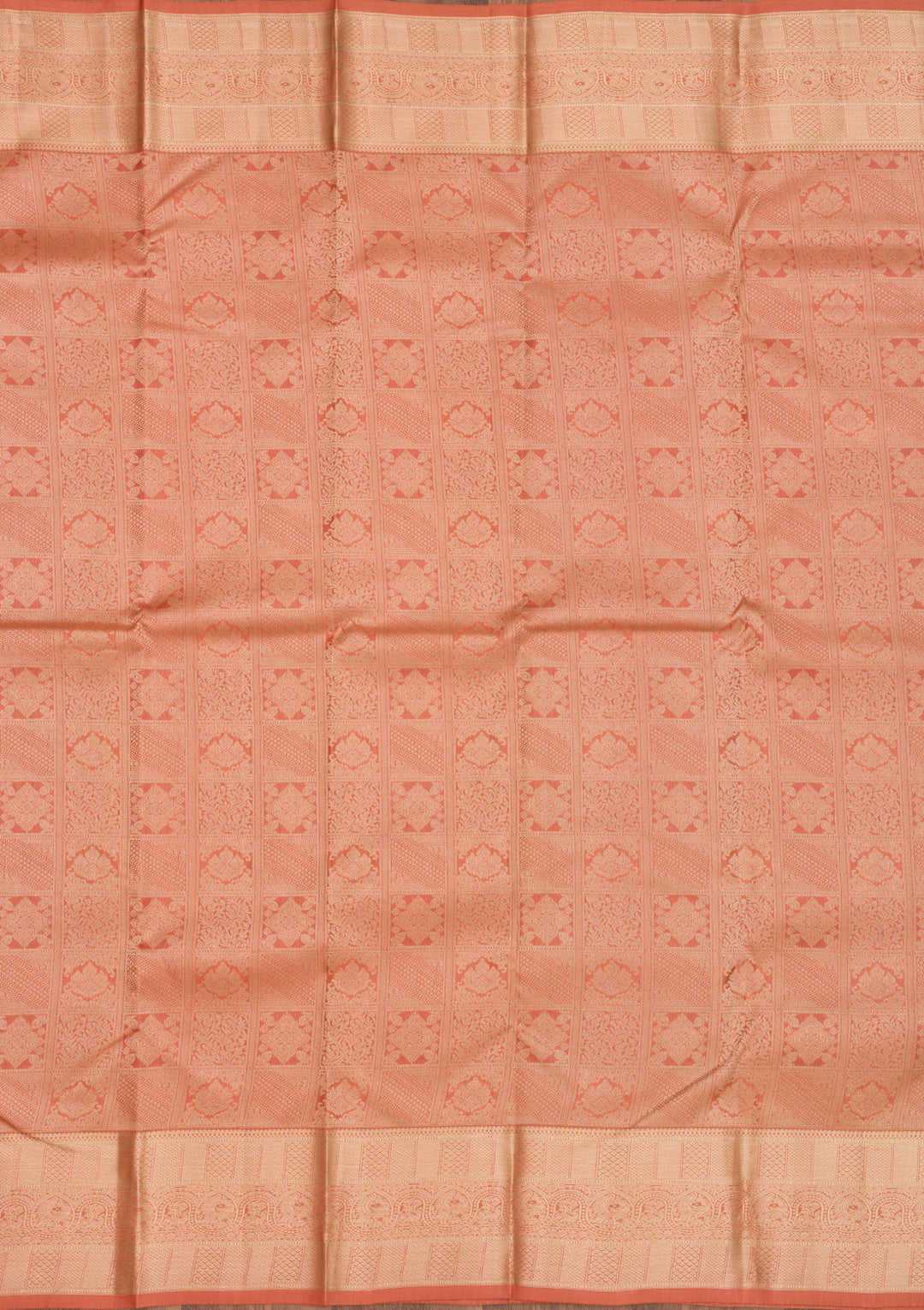 Peach Zariwork Pure Silk Saree