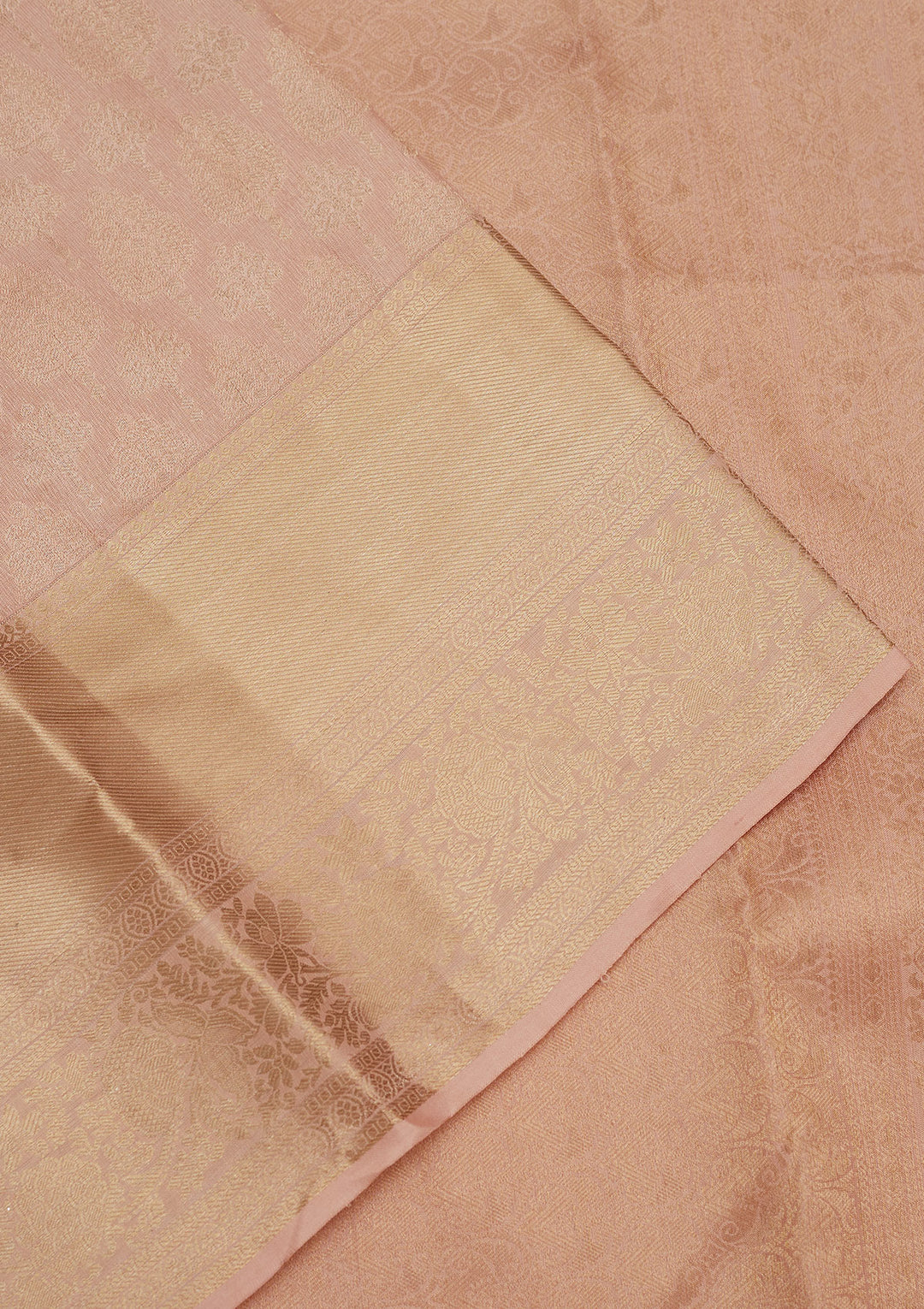 Peach Zariwork Pure Silk Saree