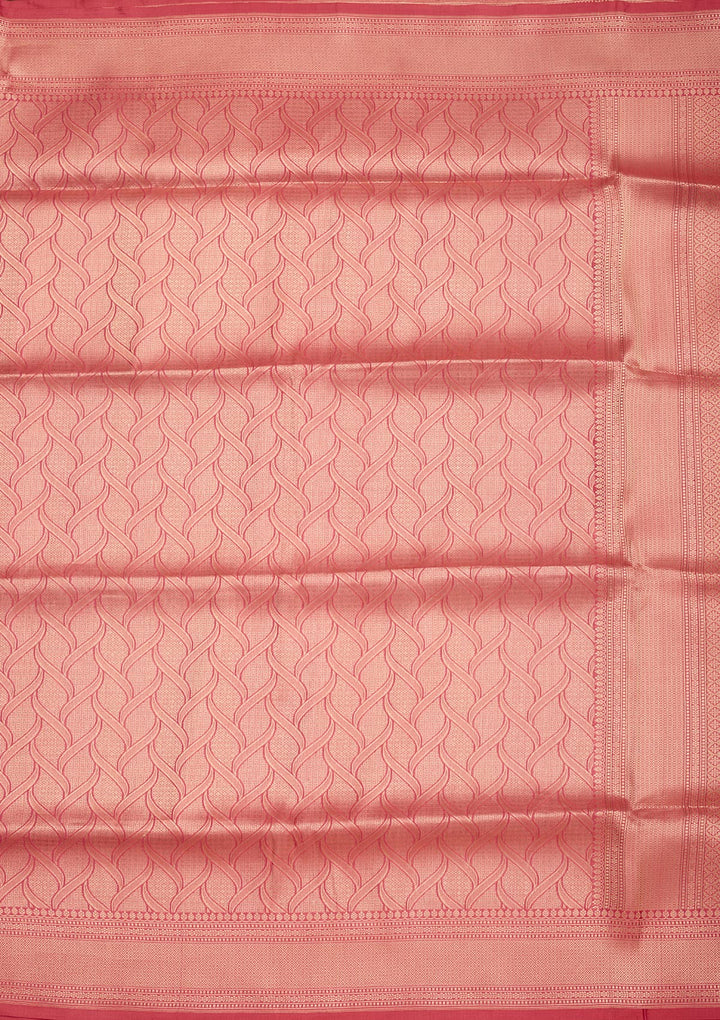Peach Zariwork Pure Silk Saree