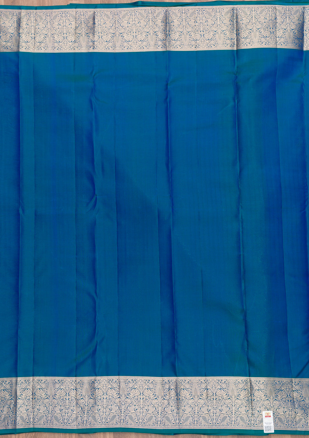 Peacock Blue Zariwork Kanjivaram Pure Silk Saree
