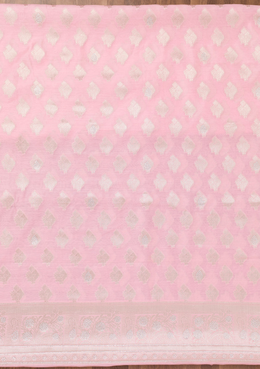 Pink Zariwork Banarasi Unstitched Salwar Suit