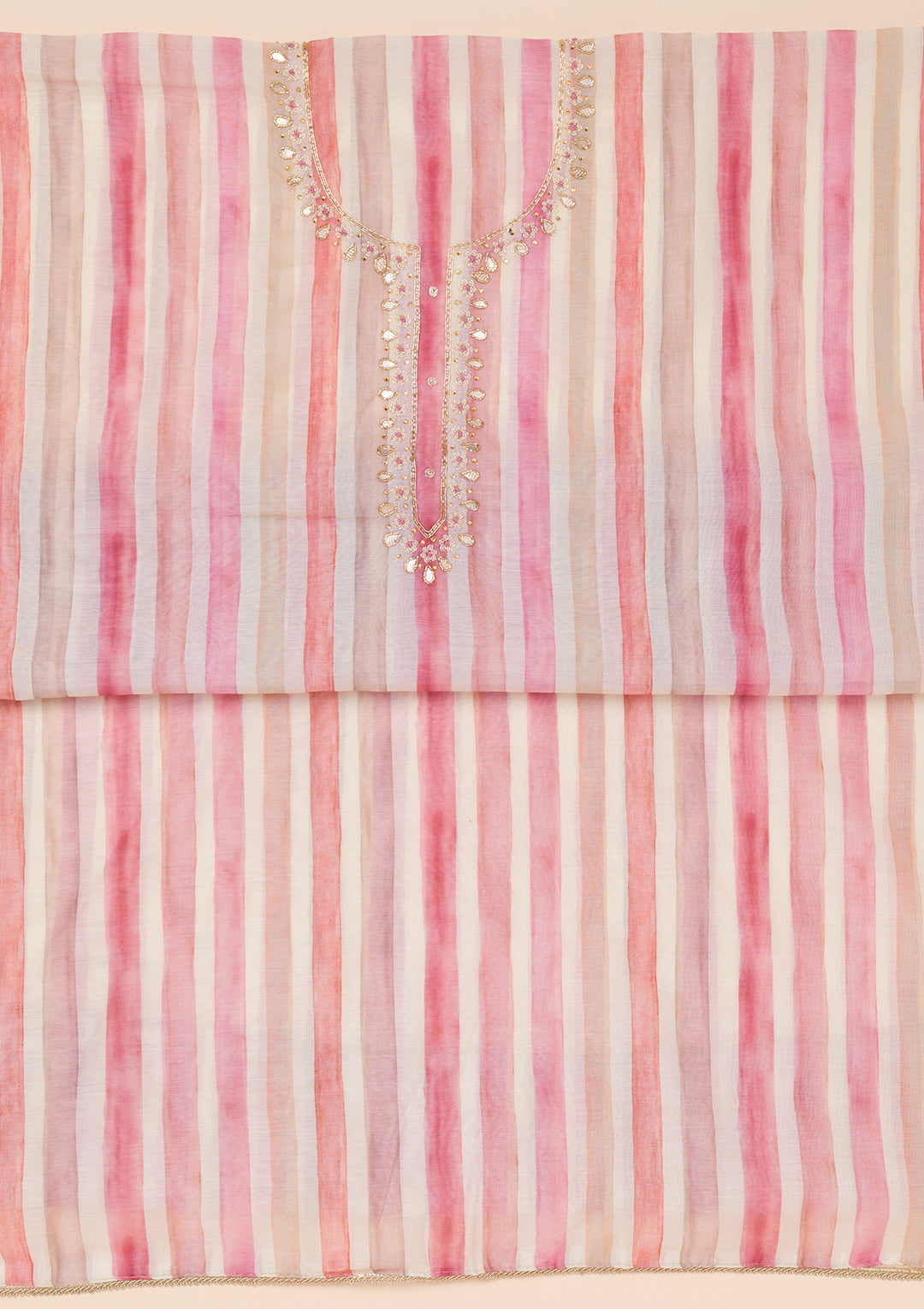 Pink Printed Tissue Unstitched Salwar Suit