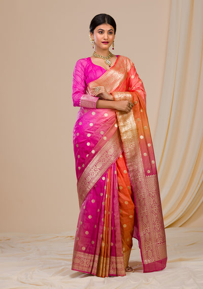 Pink Zariwork Banarasi Silk Saree