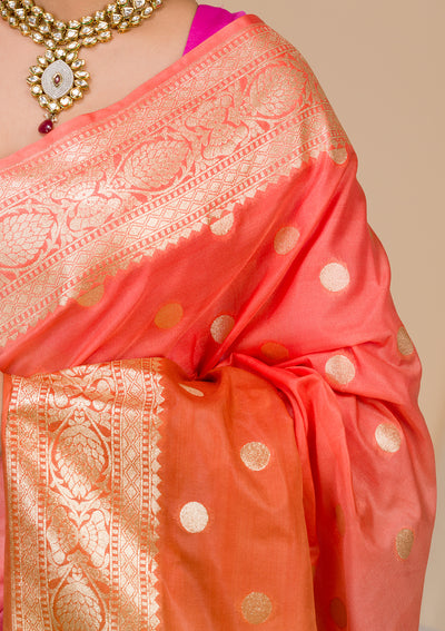 Pink Zariwork Banarasi Silk Saree