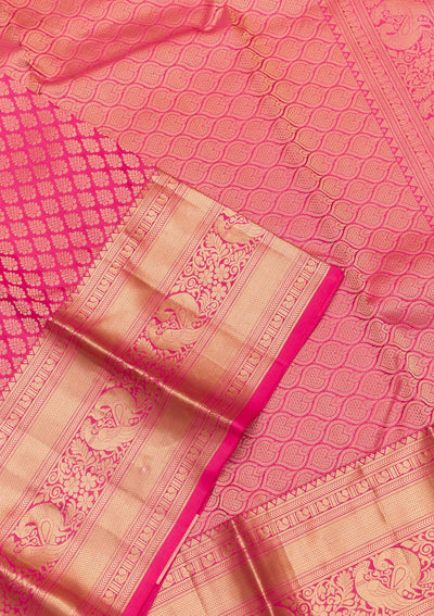 Pink Zariwork Pure Silk Saree