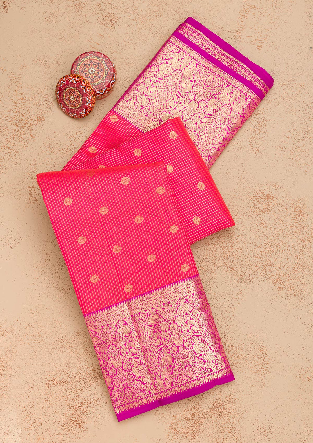Pink Zariwork Kanjivaram Pure Silk Saree