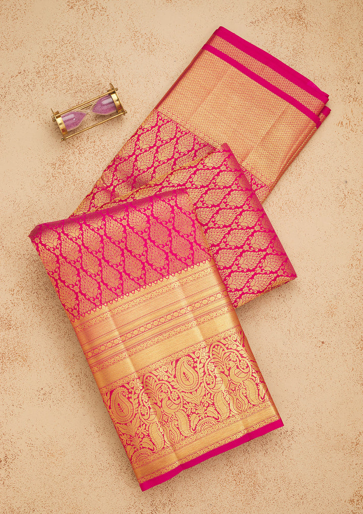 Pink Zariwork Pure Silk Saree